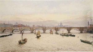 View of Waterloo Bridge from Hungerford Bridge, 1888 by John Crowther