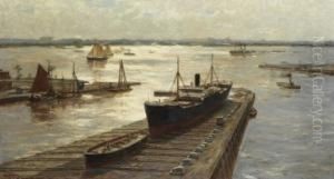 Weitraumige Hafenlandschaft Mit Trockendock