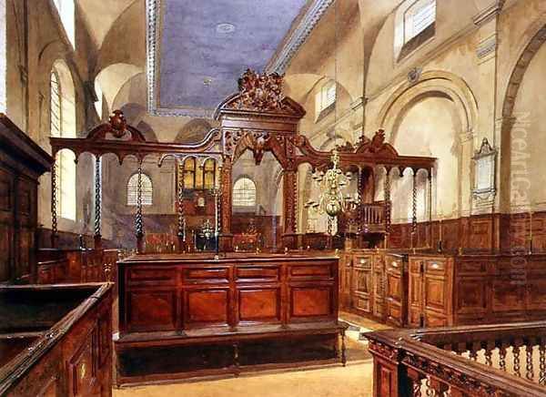 All Hallows The Great, Thames Street, Interior, 1884 - view 1