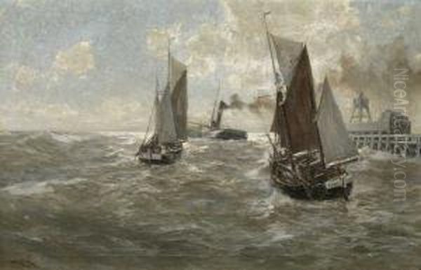 Dampfer Und Segelboote Auf See - view 1