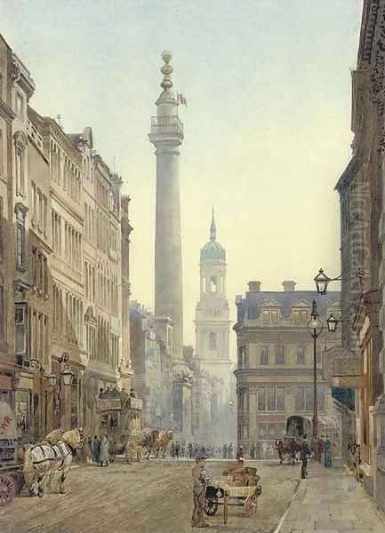 The Monument from Gracechurch Street - view 1