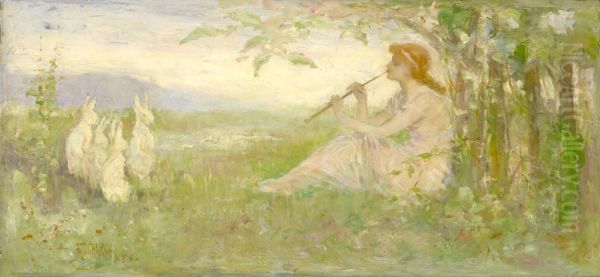 Girl with Rabbits - view 1