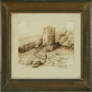 Castle Ruin by Louis Gurlitt