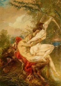 Jupiter and Antiope, from Histoire Universelle, 1740's by Charles-Antoine Coypel