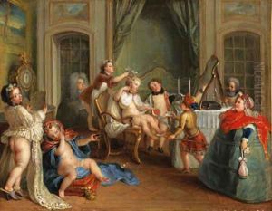 Jeux d'enfants la toilette by Charles-Antoine Coypel