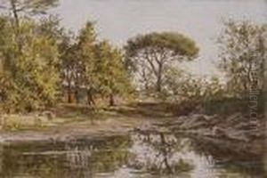 Paisaje Con Lago by Ernesto Gutierrez Hernandez