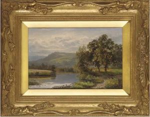 Figures On A Sunny Path Beside A River