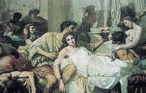 The Romans of the Decadence [detail] I by Thomas Couture