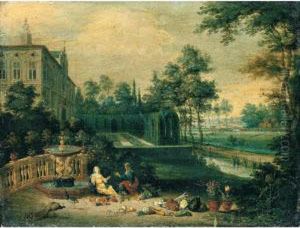 Vertumnus And Pomona Set Within The Grounds Of A Villa