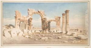 Carovana Nei Pressi Dell""arco Trionfale A Palmira by Carl Haag