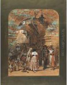 Crowed Street Of A Roman Town by Carl Haag