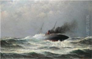 Steamship In Heavy Seas