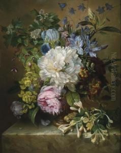 Summer Flowers On A Marble Ledge