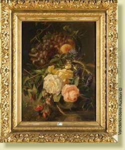 Nature Morte Aux Fleurs Et Aux Fruits by Adriana-Johanna Haanen