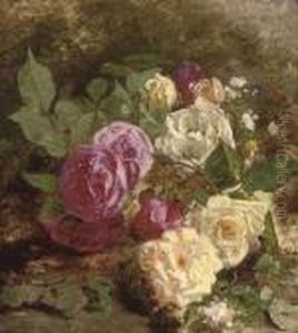 Pink, White And Yellow Roses by Adriana-Johanna Haanen