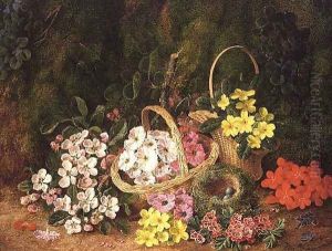 Spring Flowers in baskets by George Clare