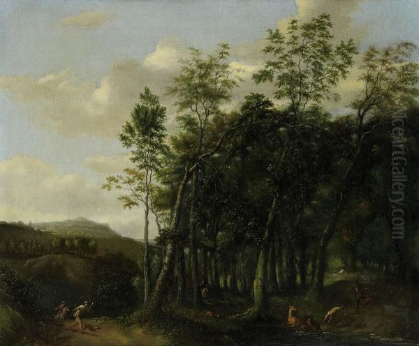 Deer Hunt In Wooded Landscape - view 1