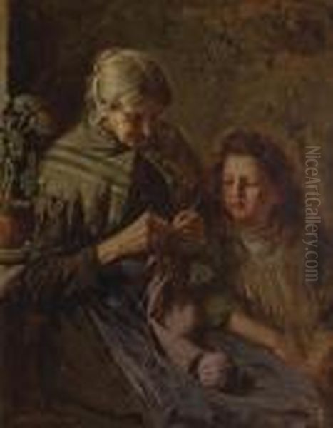 The Knitting Lesson - view 1