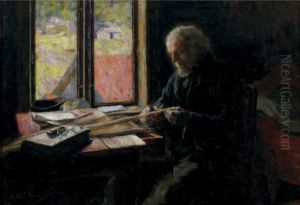 Mending A Net by Arthur Hacker