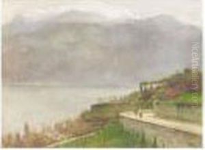 Lakeside Mountain Peaks by Arthur Hacker