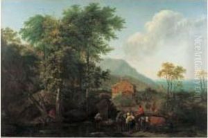 Paysage Anime De Personnages Et Troupeau by Carl Ludwig Hackert