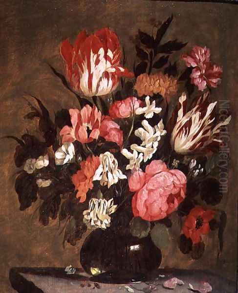 Flowers in a Glass Vase - view 1