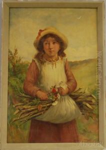 Portrait Of A Girl With Flowers And Branches