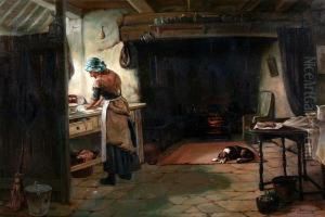 Cottage Interior With Maid Rollingpastry