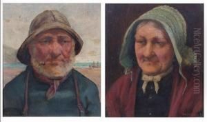 An Old Salt; Old Fisherwoman by David W. Haddon
