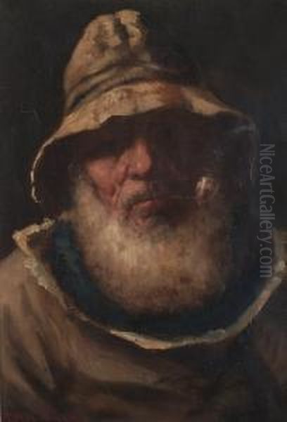 Portrait Of A Fisherman Smoking A Pipe. - view 1