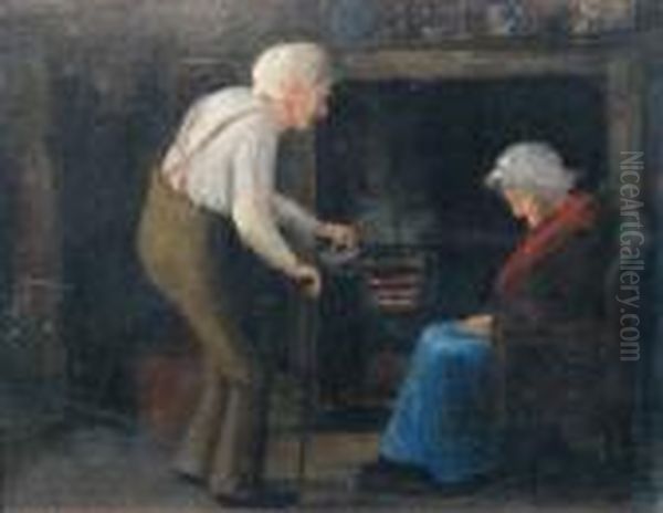 Elderly Couple Before A Kitchen Range - view 1