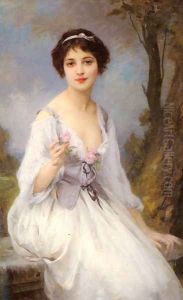 The Pink Rose by Lenoir Charles Amable