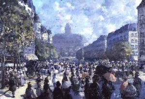 A Continental Street Scene by Luigi Chialiva
