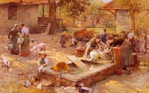 At The Washing Place by Luigi Chialiva