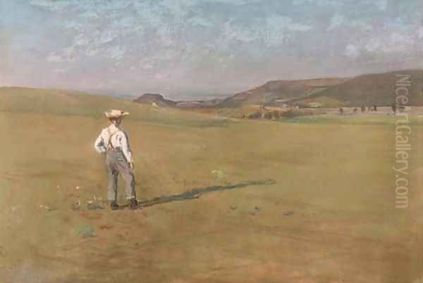 A farmer surveying his pasture - view 1