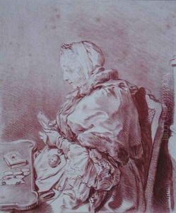 Portrait of Madame Marie Therese Rodet Geoffrin (1699-1777) 1746 by Charles-Nicolas II Cochin