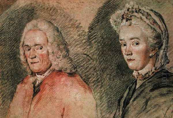 Voltaire (Francois Marie Arouet de Voltaire 1694-1778) and Madame Denis (Marie-Louise Mignot Denis 1712-90), c.1758-70 - view 1