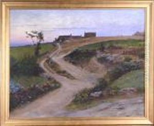Motiv Fran Bretagne, Signerad Hagborg by August Wilhelm Nikolaus Hagborg