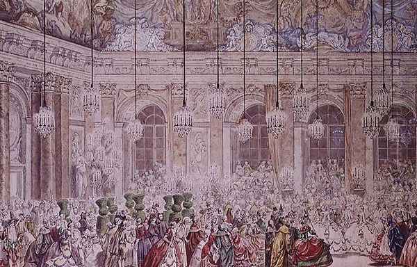 The Masked Ball at the Galerie des Glaces on the Occasion of the Marriage of the Dauphin to Marie-Therese, 17th February 1745 - view 1
