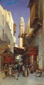 An Egyptian bazaar by Hermann David Solomon Corrodi
