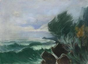 Wellen Am Ufer by Karl Hagemeister