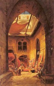 Arab Carpet Merchants by Hermann David Solomon Corrodi