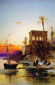 Camp Fire by the River, the Kiosk of Trajan, c.1880