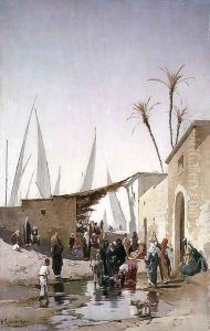 A Village by the Nile by Hermann David Solomon Corrodi