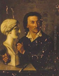 Portrait of a sculptor, said to be Bertel Thorwaldson by Hermann David Solomon Corrodi