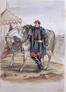 Portrait of General Clers, former commander of the Zouaves, from an album of paintings and sketches known as 'Cadogan's Crimea', 1854-56