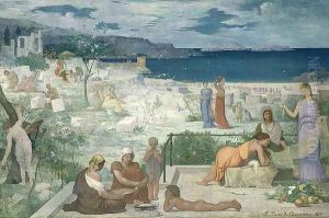 The Greek Colony, Marseille, 1869 by Pierre Cecile Puvis de Chevannes