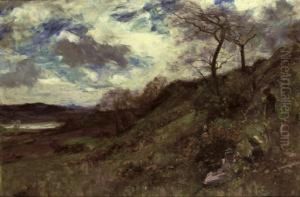 Children Playing On A Hillside by Joshua Anderson Hague