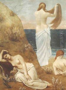 Young Girls at the Seaside, 1879 by Pierre Cecile Puvis de Chevannes