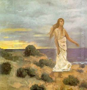 Mad Woman at the Edge of the Sea 1857 by Pierre Cecile Puvis de Chevannes